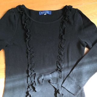 エムズグレイシー(M'S GRACY)の❤️美品❤️エムズグレイシー　素敵な長袖　おリボン黒ニット(ニット/セーター)