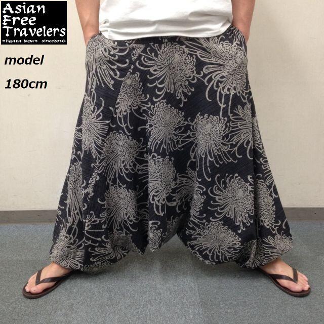 【３ポケット】デザインサルエルパンツ 花柄 メンズのパンツ(サルエルパンツ)の商品写真