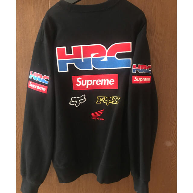Supreme/Honda/Fox Racing Crewneck M 黒