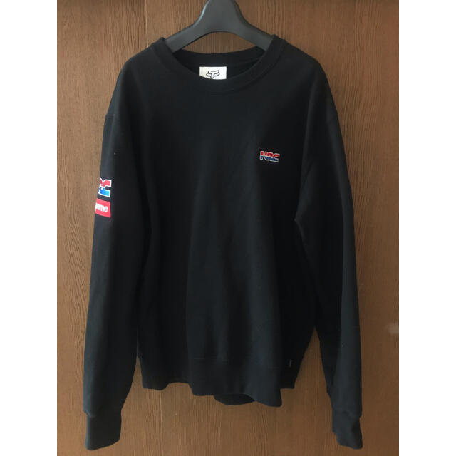 Supreme/Honda/Fox Racing Crewneck M 黒