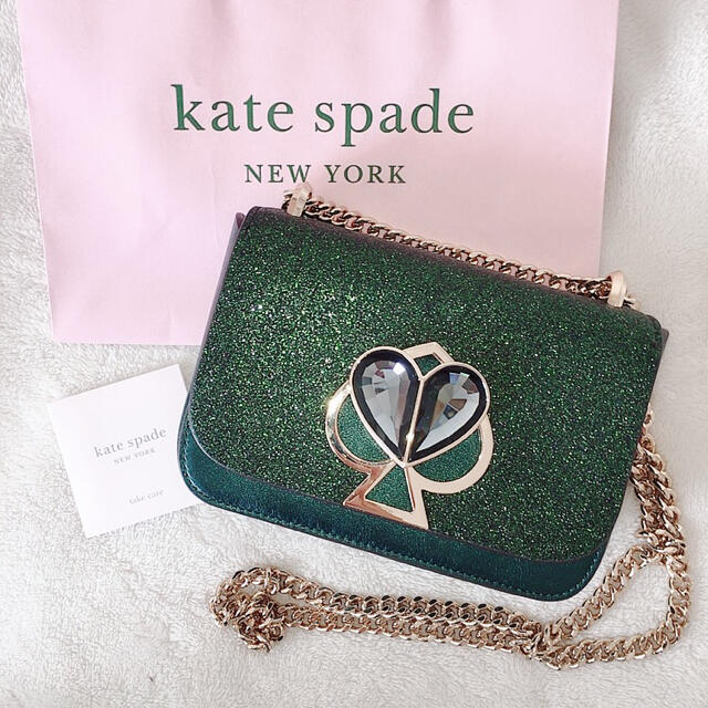 kate spade new york - ケイトスペード ニコラ ダブルツイスト グリーン グリッター パーティの通販 by