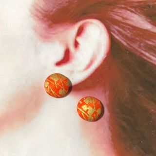 1点物　着物リメイク　イヤリング　ピアス　NO474(イヤリング)