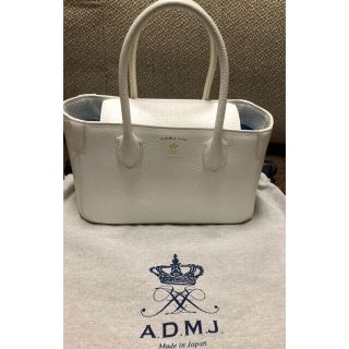 エーディーエムジェイ(A.D.M.J.)のA.D.M.J  ハンドバッグ　ミニトート　レザー　白(ハンドバッグ)