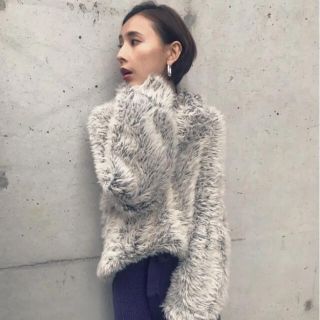 AMERI  HUNTER FEATHER KNIT ライトグレー