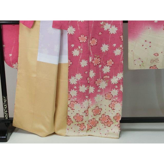 Sすごく大きいサイズお仕立て上がり正絹振袖 甘いピンク、白地 Sすごく大きいサイズお仕立て上がり正絹振袖 甘いピンク、白地