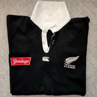 カンタベリー(CANTERBURY)の【ほぼ新品】CANTERBURY ALL BLACKS 長袖ポロシャツ サイズL(ポロシャツ)