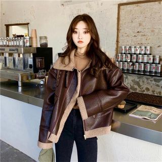 ザラ(ZARA)の【韓国】ウエスタンスタイル ハンサム オートバイ レザー(ライダースジャケット)