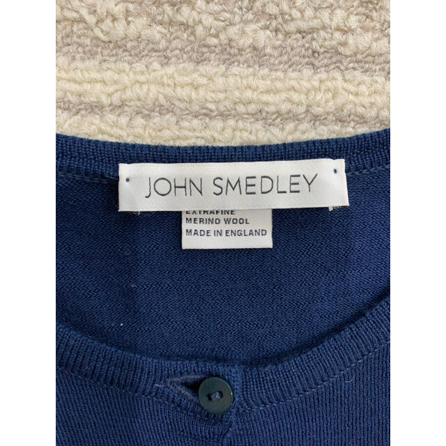 JOHN SMEDLEY(ジョンスメドレー)のジョンスメドレー　ウールカーディガン　ネイビー レディースのトップス(カーディガン)の商品写真