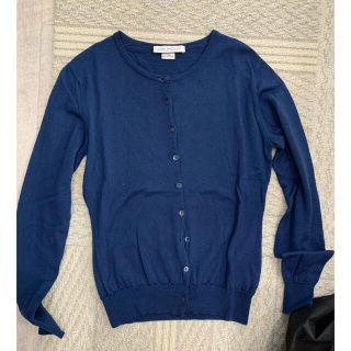 ジョンスメドレー(JOHN SMEDLEY)のジョンスメドレー　ウールカーディガン　ネイビー(カーディガン)