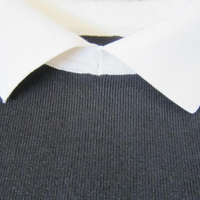 美品DHOLIC 　ホワイトカフス袖襟　ニット　プルオーバー レディースのトップス(ニット/セーター)の商品写真