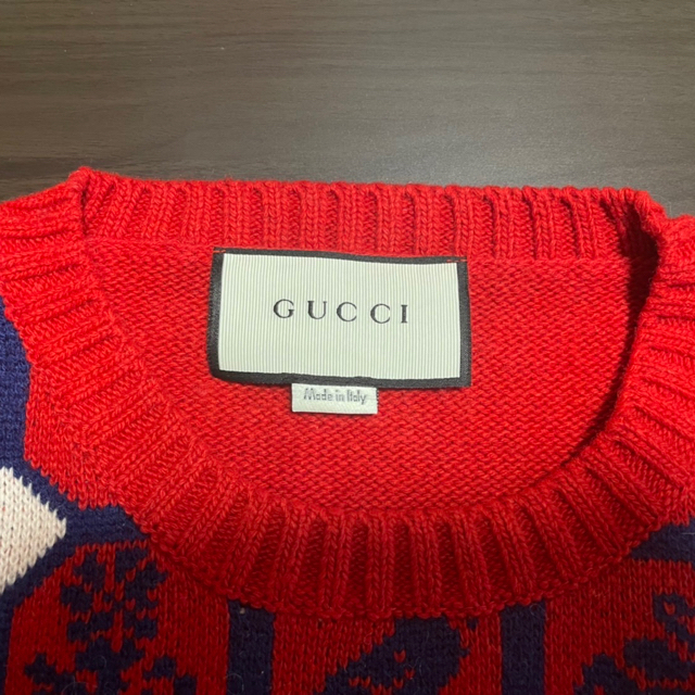 Gucci(グッチ)の値下げ　GUCCI　グッチ　ニットセーター　ジャガード織　 メンズのトップス(ニット/セーター)の商品写真