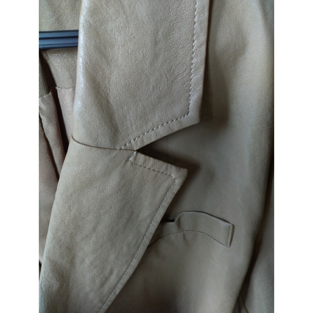 ZARA(ザラ)のザラフェイクレザージャケットブラウン🤎Lサイズ レディースのジャケット/アウター(ライダースジャケット)の商品写真