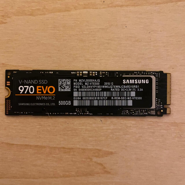 Samsung 500GB NVMe M.2 ストレージ