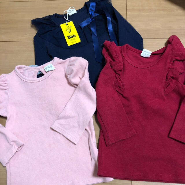 韓国子供服 3枚セット 長袖カットソー Tシャツ 90 新品あり キッズ/ベビー/マタニティのキッズ服女の子用(90cm~)(Tシャツ/カットソー)の商品写真