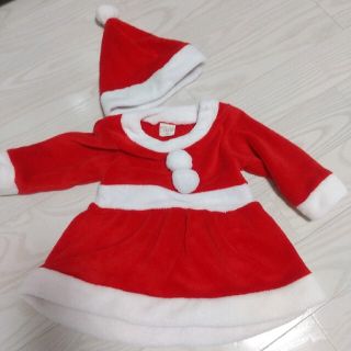 サンタガール 90サイズ 女の子 ０歳１歳２歳３歳 かわいい クリスマス(ワンピース)