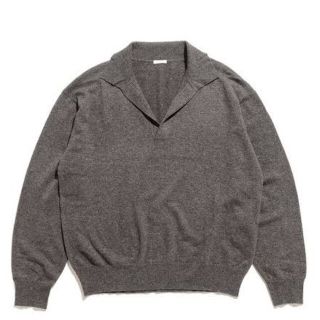 コモリ(COMOLI)のcomoli  コモリ 19aw カシミヤスキッパーニット  グレー サイズ3(ニット/セーター)