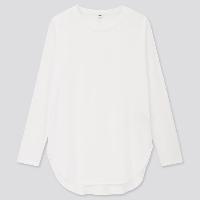 UNIQLO(ユニクロ)のユニクロ　コットンロングシャツテールT（長袖）S   レディースのトップス(Tシャツ(長袖/七分))の商品写真