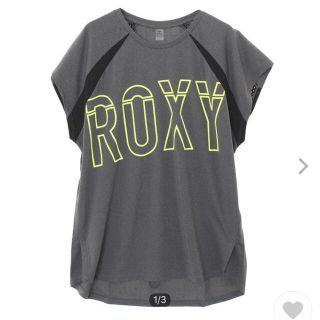 ロキシー(Roxy)のロキシー ROXY  フィットネス  ヨガ　Tシャツ　グレー　L 美品(Tシャツ(半袖/袖なし))