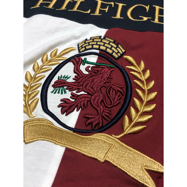 美品 ヒルフィガーコレクション HCM Crest & Flag Teeネイビー