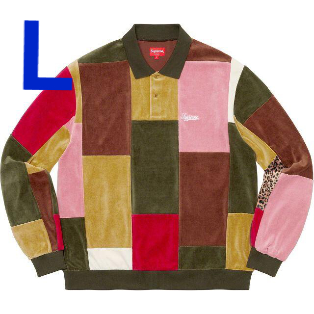 Supreme(シュプリーム)のSupreme　Patchwork Velour L/S Polo〔Lサイズ〕 メンズのトップス(ポロシャツ)の商品写真