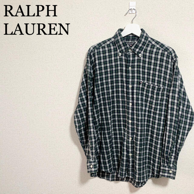 Ralph Lauren(ラルフローレン)のラルフローレンジーンズ チェックシャツ メンズ 緑 長袖シャツ BDシャツ メンズのトップス(シャツ)の商品写真