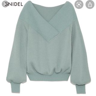 スナイデル(SNIDEL)のsnidel V開きニット　ミントグリーン(ニット/セーター)