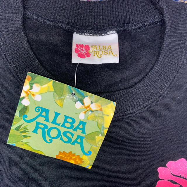 ALBA ROSA(アルバローザ)のSALE❣️ALBA ROSA ピンクロゴ 裏起毛トレーナー タグ付き未使用品 レディースのトップス(トレーナー/スウェット)の商品写真