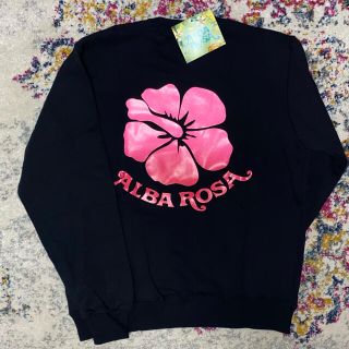 アルバローザ(ALBA ROSA)のSALE❣️ALBA ROSA ピンクロゴ 裏起毛トレーナー タグ付き未使用品(トレーナー/スウェット)