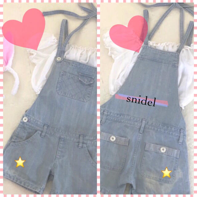 SNIDEL(スナイデル)の♡王道♡白×デニム♡細身♡送料込も◎ レディースのパンツ(サロペット/オーバーオール)の商品写真