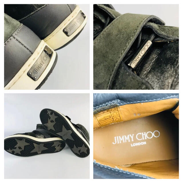 JIMMY CHOO(ジミーチュウ)の美品★JIMMY CHOO・レディース レザー切替しハイカットスニーカー（36） レディースの靴/シューズ(スニーカー)の商品写真