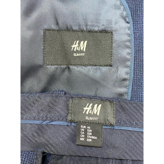 H&M(エイチアンドエム)の秋 Ｈ＆Ｍ セットアップ ネイビー スリムフィット メンズのスーツ(セットアップ)の商品写真