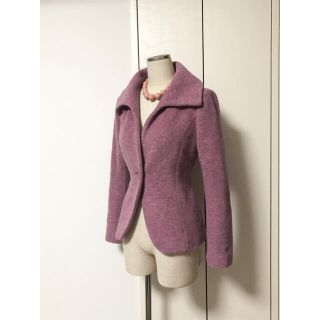 マックスマーラ(Max Mara)のマーレンダム イタリー カシミア混 ラベンダーピンク ジャケット コート 40(テーラードジャケット)