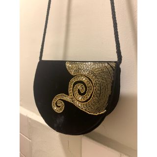 ロキエ(Lochie)のvintage ベロア ビーズ bag(ショルダーバッグ)