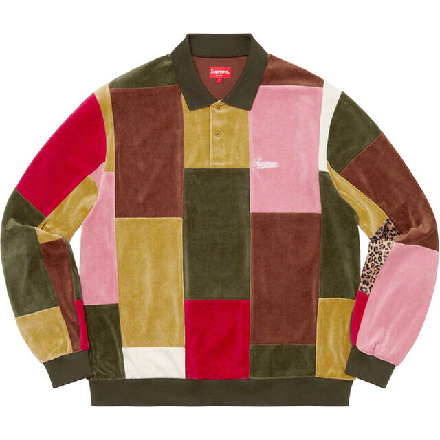 Supreme(シュプリーム)のM Supreme Patchwork Velour L/S Polo 新品 メンズのトップス(ポロシャツ)の商品写真