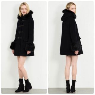 スナイデル(SNIDEL)の美品♡スナイデル ダッフルコート エコファー 2way ネイビー♡(ダッフルコート)