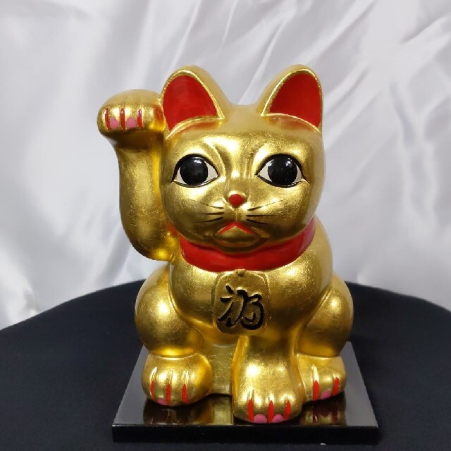 金箔招き猫（金沢箔工芸品） 5号サイズ