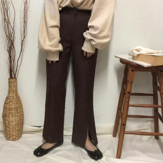 lawgy tapered pants (brown) 紐タグ付き(スラックス)