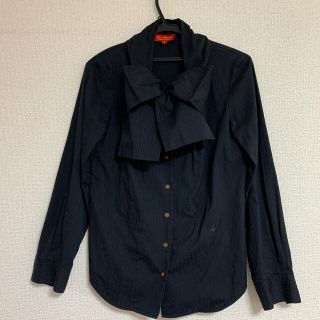 ヴィヴィアンウエストウッド(Vivienne Westwood)のヴィヴィアンウエストウッド  リボンシャツ　黒(シャツ/ブラウス(長袖/七分))