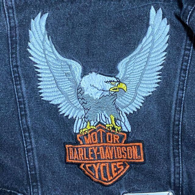 Harley Davidson(ハーレーダビッドソン)のHARLEY-DAVIDSON　キッズ　デニムジャケット　サイズ5（110前後） キッズ/ベビー/マタニティのキッズ服男の子用(90cm~)(ジャケット/上着)の商品写真