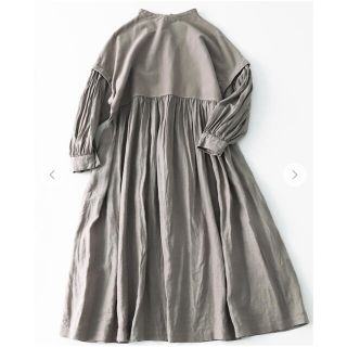 値下げネストローブnest robe コットンモールスキンリネン切替えドレス(ロングワンピース/マキシワンピース)