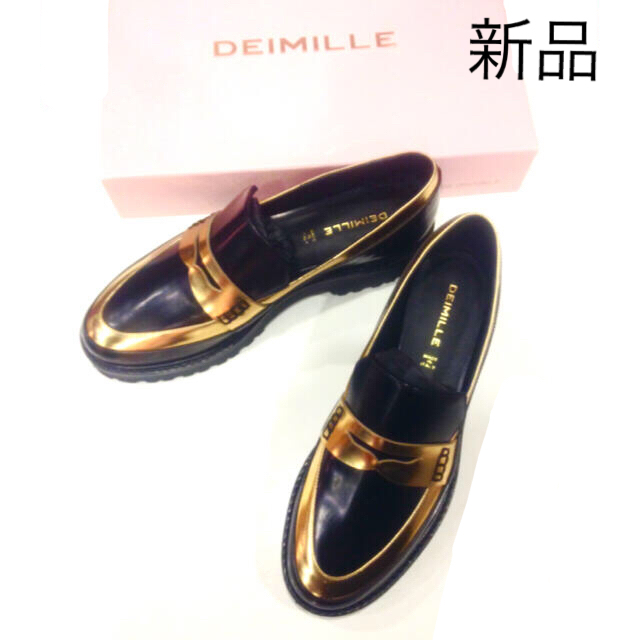 【新品タグ付き】DEIMILLE デイミレ ゴールドラインローファー