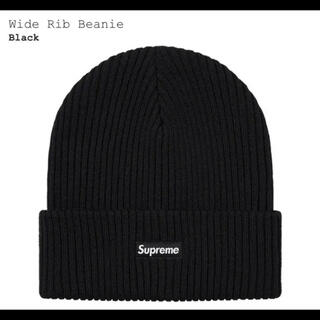 シュプリーム(Supreme)のSupreme ビーニー Wide Rib Beanie 黒　正規品(ニット帽/ビーニー)