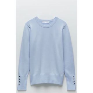 ZARA - ZARA ベーシックニットセーター アイスブルー Sの通販 by ...