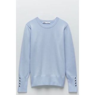 ザラ(ZARA)のZARA ベーシックニットセーター アイスブルー S(ニット/セーター)