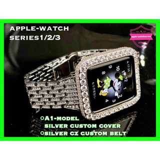 アップルウォッチ(Apple Watch)の42mm38mm●アップルウォッチ用カスタムカバーベルトセットシリーズ3/2/1(金属ベルト)