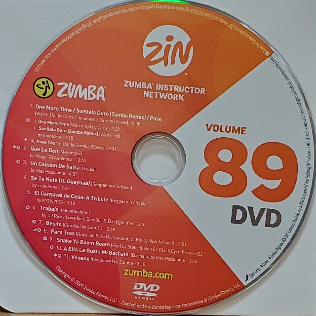 ZUMBA zin89 DVD CD