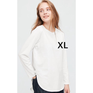 ユニクロ(UNIQLO)のユニクロ　コットンロングシャツテールT  XL(Tシャツ(長袖/七分))
