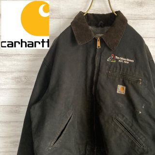 カーハート(carhartt)のLサイズ 古着 カーハート カバーオール 企業ロゴ ブラック コーデュロイ(カバーオール)