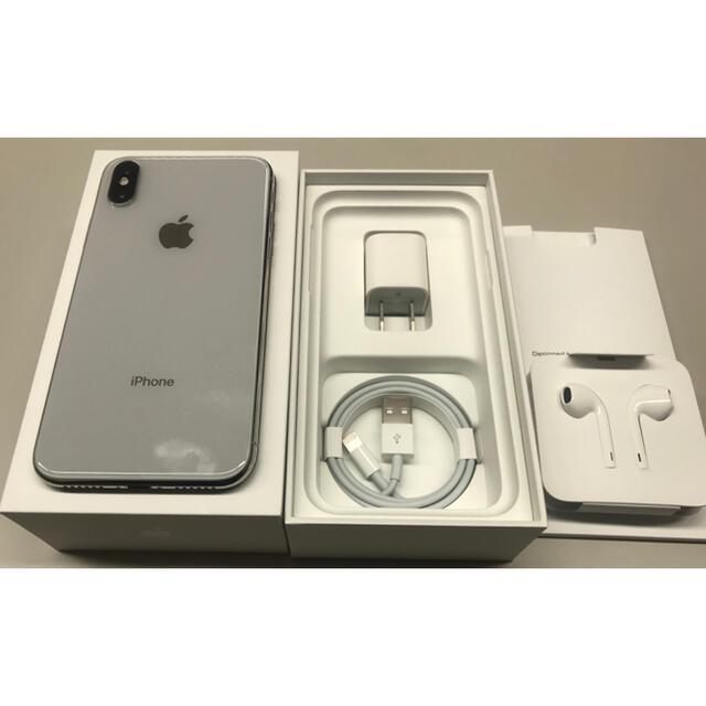 iPhone X  silver 64GB simロック解除済