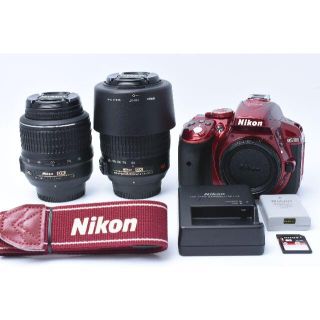 ニコン(Nikon)の★美品★ Nikon D5300 ダブルレンズセット （メタルレッド）(デジタル一眼)